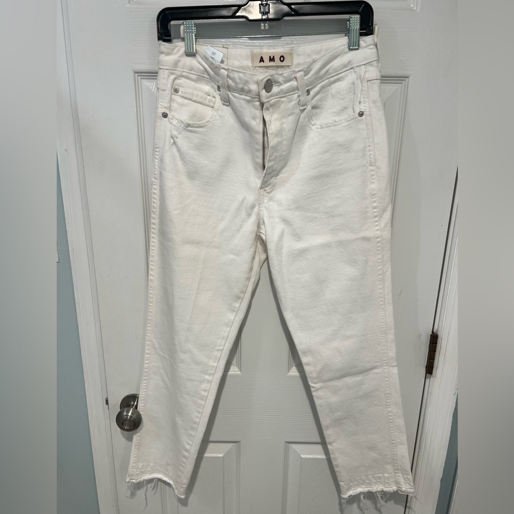 AMO Chelsea Crop Women's White Jeans